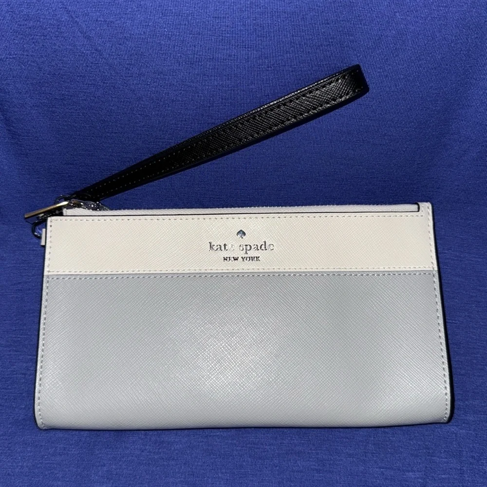 kate spade Black, White and Gray double zip Wristlet
